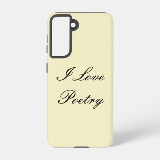 詩の電話ケース（クリーム&ブラック） SAMSUNG GALAXYケース (裏面)