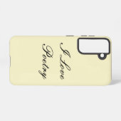 詩の電話ケース（クリーム&ブラック） SAMSUNG GALAXYケース (裏面横)