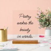 詩はアクリルの看板を連想 アクリルサイン (ウェディング)