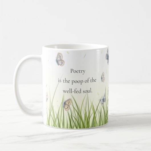詩は善い人のウンチ食べ物を与えだ コーヒーマグカップ (左)