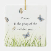 詩は善い人のウンチ食べ物を与えだ セラミックオーナメント (裏面)