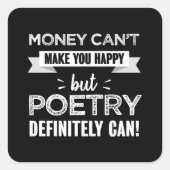 詩は幸せな贈り物おもしろいだ スクエアシール (正面)