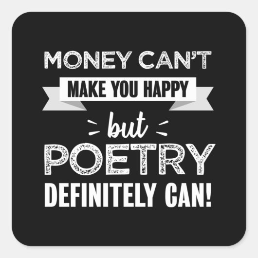 詩は幸せな贈り物おもしろいだ スクエアシール (正面)