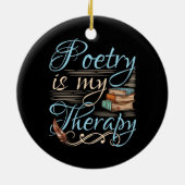 詩は私のセラピーで可愛い詩人の詩の作家 セラミックオーナメント (裏面)