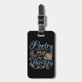 詩は私のセラピーで可愛い詩人の詩の作家 ラゲッジタグ (正面縦)