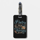 詩は私のセラピーで可愛い詩人の詩の作家 ラゲッジタグ (裏面縦)