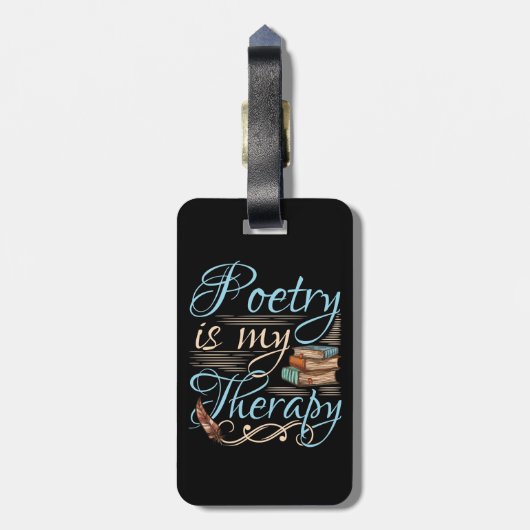 詩は私のセラピーで可愛い詩人の詩の作家 ラゲッジタグ (裏面縦)