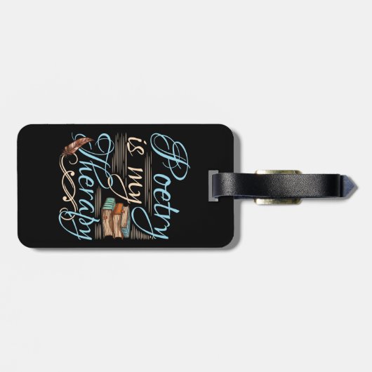 詩は私のセラピーで可愛い詩人の詩の作家 ラゲッジタグ (裏面横)