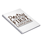 詩は私の最初の言語の詩人の詩の作家である ノートブック (右側)