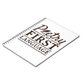 詩は私の最初の言語の詩人の詩の作家である ノートブック (左側)