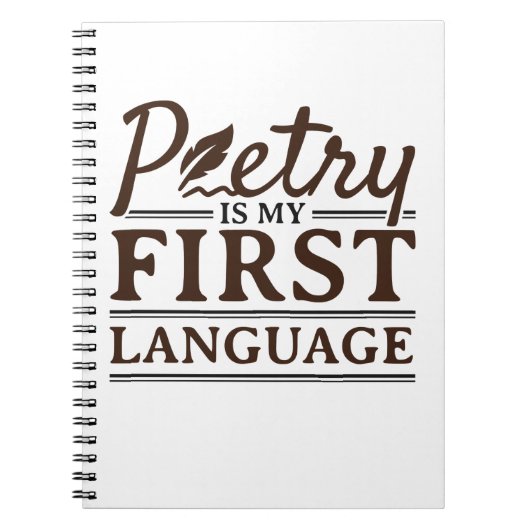 詩は私の最初の言語の詩人の詩の作家である ノートブック (正面)