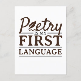 詩は私の最初の言語の詩人の詩の作家である ポストカード