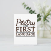 詩は私の最初の言語の詩人の詩の作家である ポストカード (スタンド正面)