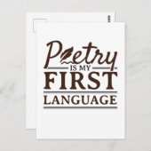 詩は私の最初の言語の詩人の詩の作家である ポストカード (正面/裏面)
