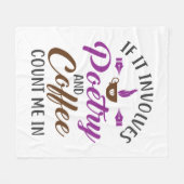 詩もしやコーヒーが入る フリースブランケット (正面(横))