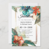 詩をバックにハイビスカス・セレナーデ・パラダイス 招待状 (正面)