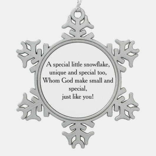 詩を持つオーナメント スノーフレークピューターオーナメント (正面)