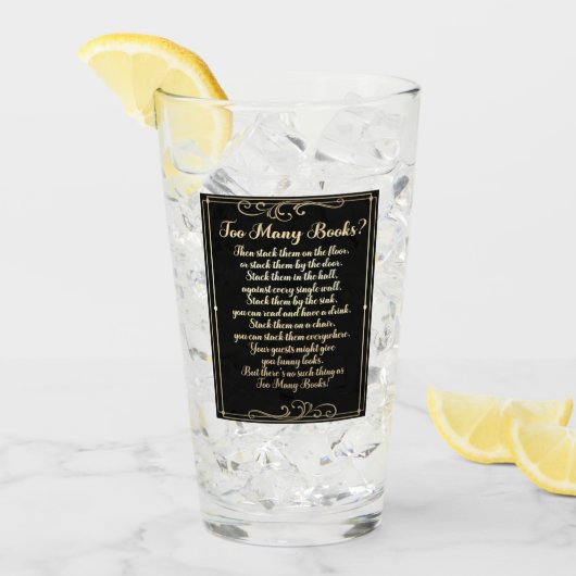 詩を書き過ぎる黒と金ゴールド タンブラーグラス (アイス正面)