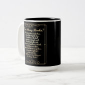 詩を書き過ぎる黒と金ゴールド ツートーンマグカップ (正面左)