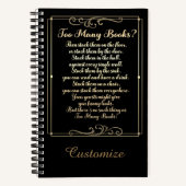 詩を書き過ぎる黒と金ゴールド ノートブック (正面)