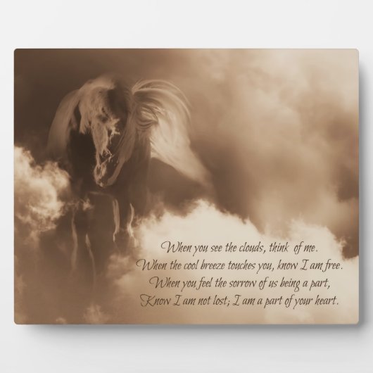 詩を歌った記念馬 フォトプラーク (正面)