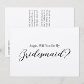 詩を添えた義理の姉へのブライズメイド提案 招待状 (正面/裏面)