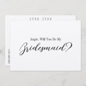 詩を添えた義理の姉妹へのブライズメイド提案 招待状 (正面/裏面)