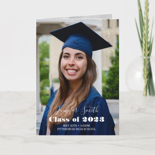 詩を用いた写真折り畳み招待状 招待状 (正面)