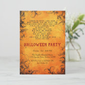 詩エレガントとダークツリーオレンジハローウィンパーティ 招待状 (スタンド正面)