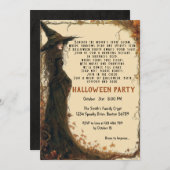 詩エレガントスポオクタキュラI魔女ベージュハロウィーン 招待状 (正面/裏面)