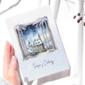 詩スカンジウィンターブルー離れクリスマススノーフレーク シーズンカード