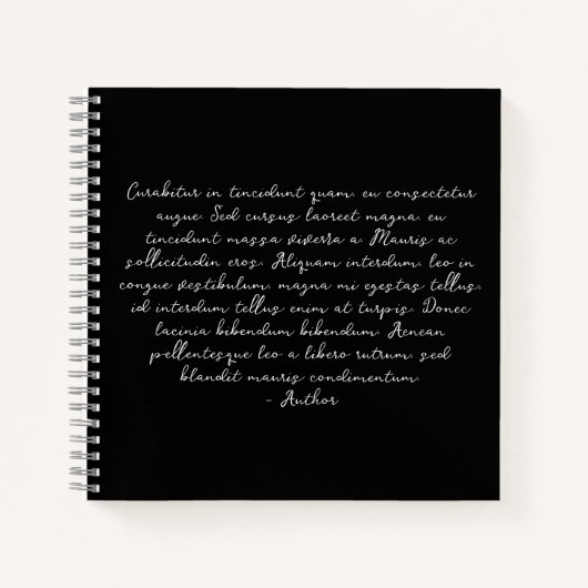 詩パーソナライズされた，歌の歌詞，引用文 ノートブック (正面)