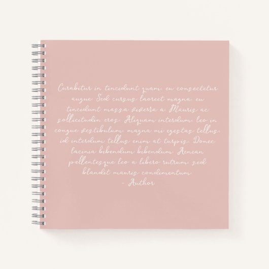 詩パーソナライズされた,歌の歌詞,引用文 ノートブック (正面)