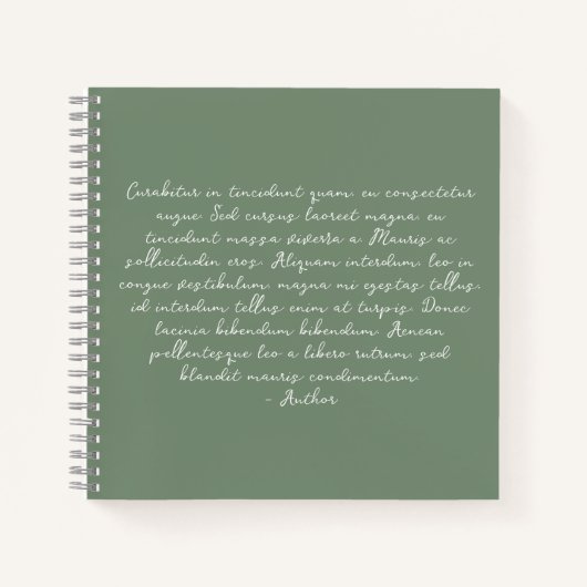 詩パーソナライズされた,歌の歌詞,引用文 ノートブック (正面)