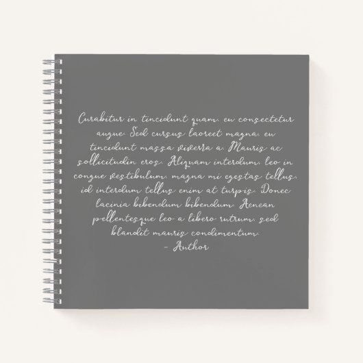 詩パーソナライズされた，歌の歌詞，引用文 ノートブック (正面)