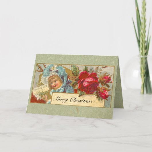 詩ビクトリアン付きクリスマスカード シーズンカード (正面)