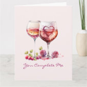 詩モダンハート赤バレンタインデー記念日 カード (正面)