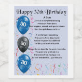 詩ワインボトルラベル – 30歳の誕生日 ワインラベル (シングルラベル)