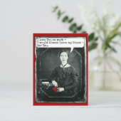 詩人おもしろいエミリー・ディキンソン・バレンタインデー シーズンポストカード (スタンド正面)