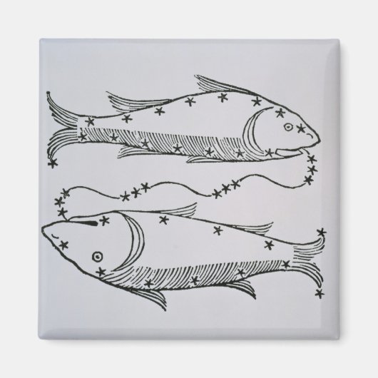 詩人からのイラストレーションを魚座(魚) マグネット (正面)