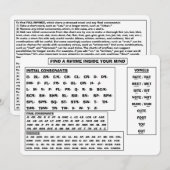 詩人とソングライターのためのカード型韻律ガイド (正面/裏面)