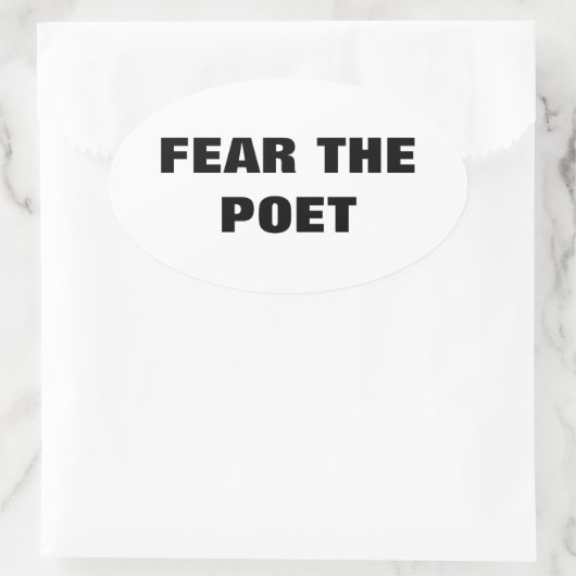 詩人のステッカーを恐れる 楕円形シール (バッグ)