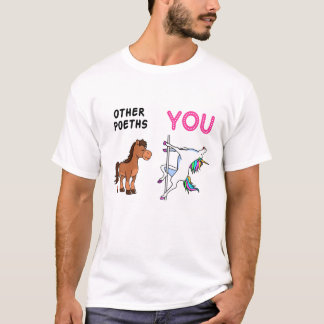 詩人の仕事の引用文ギフトおもしろい、詩人ユニコーンデザイン, B Tシャツ