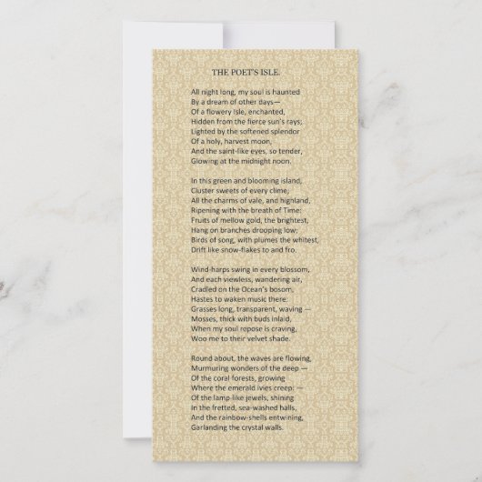 『詩人の島』美しい19世紀の詩のカード (正面)