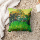 詩人の庭、ファン・ゴッホの絵画 クッション (ブランケット)