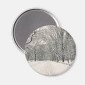 詩人の散歩 – セントラルパークウィンター マグネット (正面/裏面)