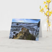 詩人の退去の激しい海の挨拶状 カード (黄色い花)