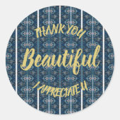 詩人アディエラ・アコオによる美しい感謝ステッカー ラウンドシール (正面)