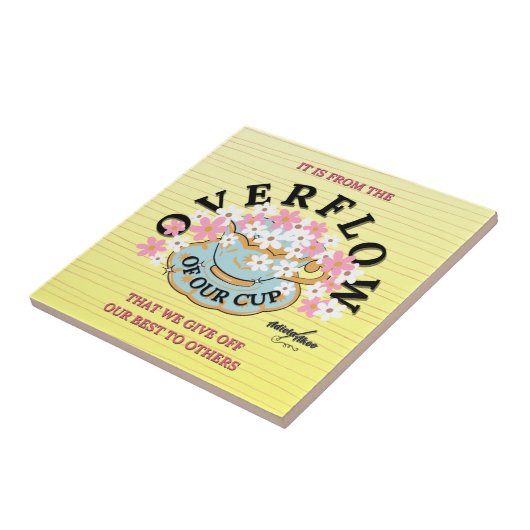 詩人アディエラ・アコーによるオーバーフロー陶磁器タイル タイル (側面)