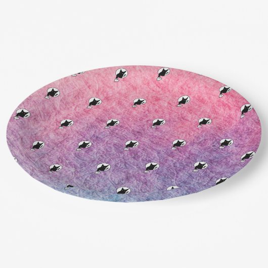 詩人アディラ・アコオによるピンクのハロウィンの紙皿 ペーパープレート (アングル)